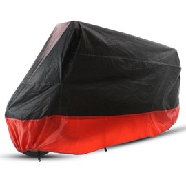 Motorcycle Cover, KIMISS Universal Motorcycle Cover 190T Polyester TAFT Motorcycle Tarpaulin Waterproof Breathable Dust Protection Outdoor Rain Cover Motorcycle Moped Scooter Full Cover (L)