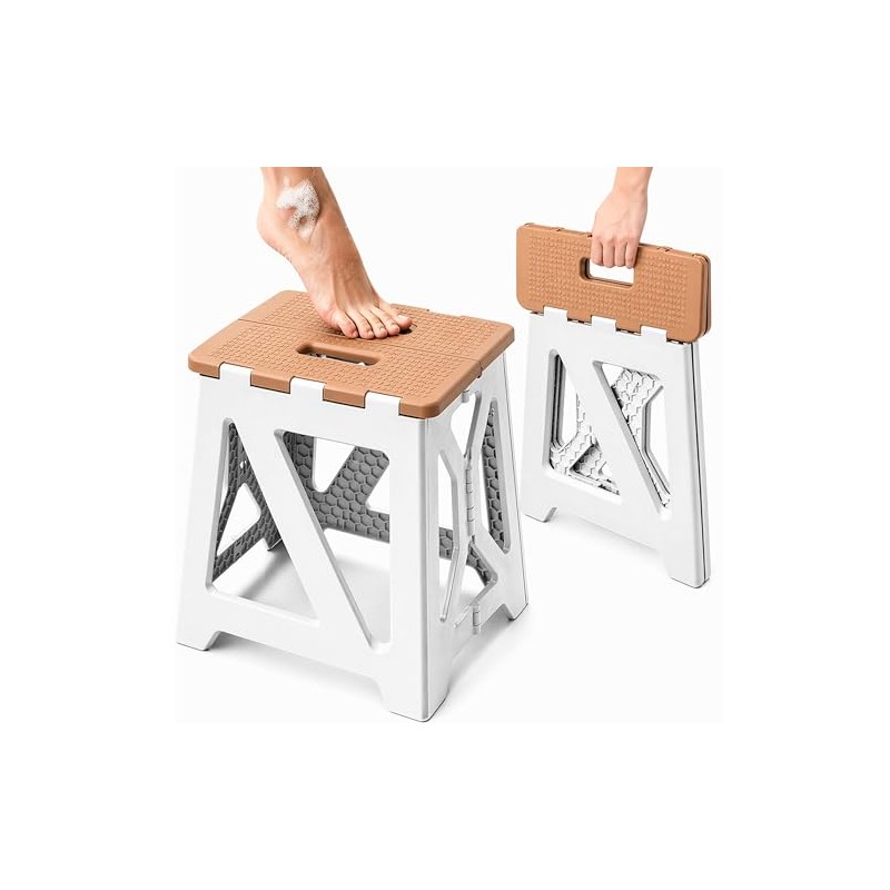 Folding Shower Stool Foot Rest - 330lbs Heavy-Duty Anti-Slip Shower