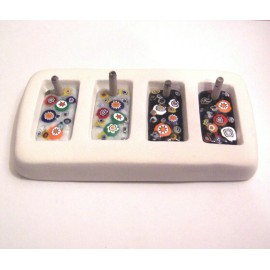 Perfect-Hole Four 1"x2" Rectangles Glass Fusing Mold Frit Casting Jewelry Molds