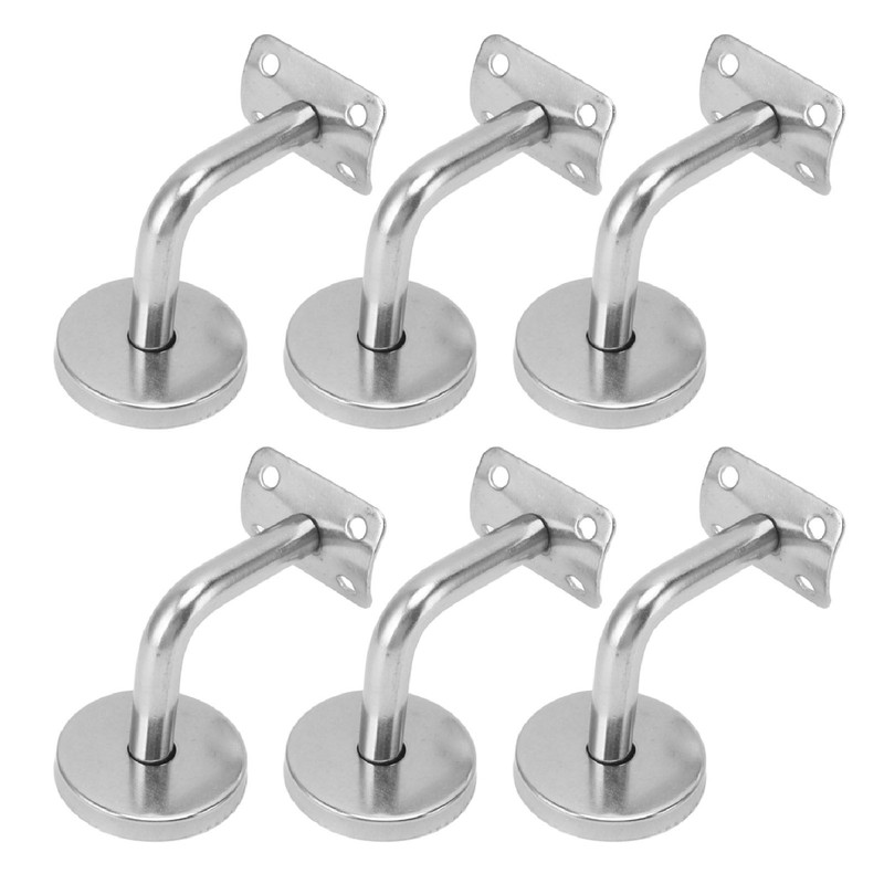 6 Pcs Wall Handrail Bracket 304 Stainless Steel Strong Bearing