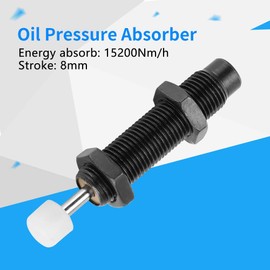 M10 x 8mm Stroke Oil Pressure Shock Absorber Self Pressure Control Quick Reset Adjustment Flap for Pneumatic Air Cylinder AC1008-2, Default