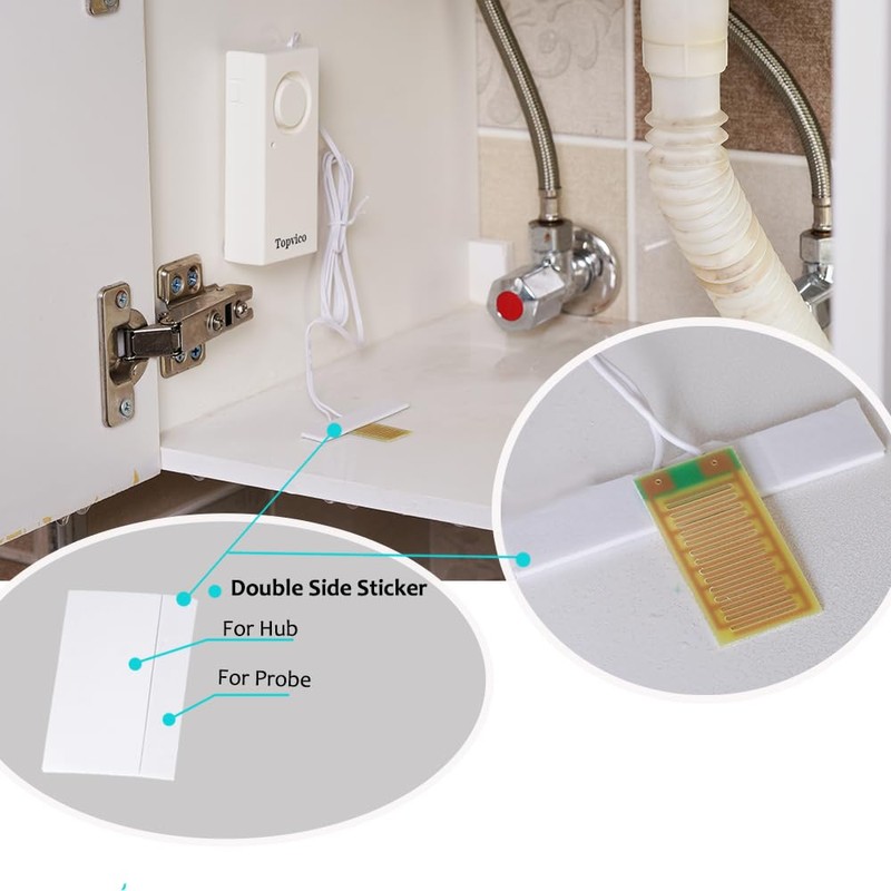 Topvico Water Sensor Alarm for Home, Sump Pump, Basements, RV