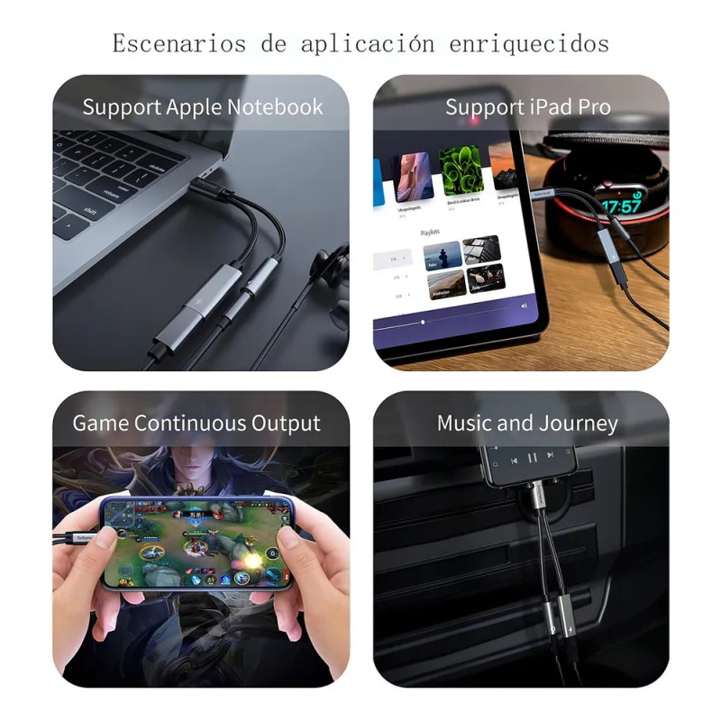 Gitifo Adaptador USB C a 3.5mm y USB 3.0 para