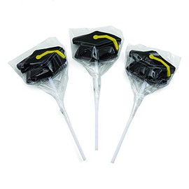 Black Mortarboard Graduation Suckers - Candy & Suckers & Lollipops