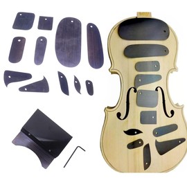 TUOREN 21 Pcs Violin Luthier Repair Tool Kit, 14 Pcs Violin Fingerboard Scraper Set and 5Pcs 8-16mm Violin Thumb Planer, 1Pcs Brass Purfling Inlaid Groove Carver and 1 Pcs Clean Up Groove Knife