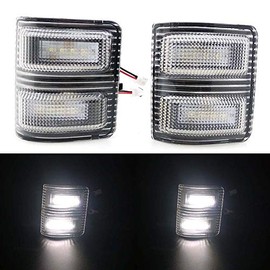 Xinctai 2PCS LED Side Mirror Marker Light Turn Signal Lamp for 2008 to 2016 Ford F250 F350 F450 F550 Super Duty Pickup Truck, Smoke Lens / Clear Lens (Clear Lens-White Light)