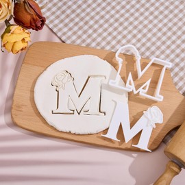 Mothers Day Cookie Cutters 3.5" Mom Set of 3 with Plunger Stamps Handle Detailed PLA Cutters for Baking with Grandma, Easy Press Tool for Picture Cookies