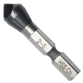 Chamfering Cutter, For Stainless Steel, Hexagonal Shaft, Chamfering Drill, Burrs, 0.1 - 0.2 inches (2 - 5 mm), Deburring, Cobalt High Speed Steel, HSS-Co M35, Titanium Nitride Aluminum Coating, For Ironworking, Hole Type