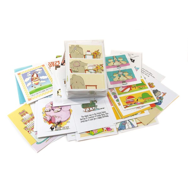 48 Different Funny Birthday Cards - Assorted Birthday Card Box Set of 48 Card & Envelopes