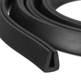 uxcell U Channel Edge Trim, 3.3ft Length Rubber Guard Seal Strip Edge Protector Flat Type Fit for 2.5-3mm Edge, (9/32" W x 25/64" H) Black