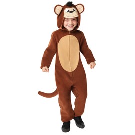 amscan amscan 9916818 - Kids World Book Day Monkey Hooded Jumpsuit Fancy Dress Costume Age: 3-4 Yrs