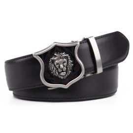 Men’s Belt Genuine Leather Ratchet Dress Belt for Men with Automatic Buckle(32/black)