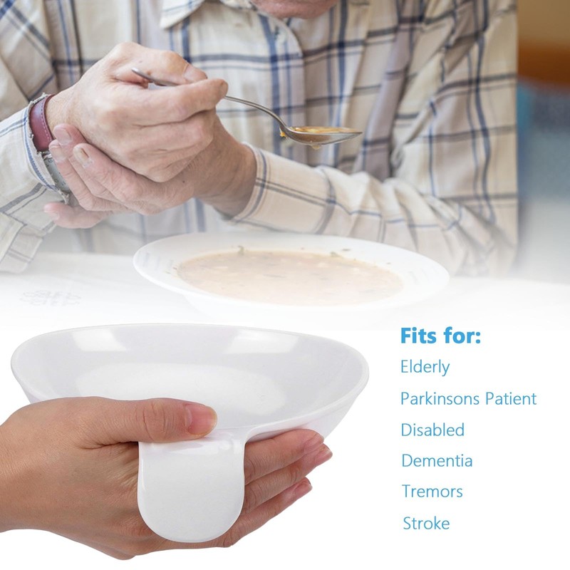 Elderly Scoop Plates with Handle - Eating Aid Assistant for