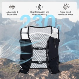 BLACK ORCA Running Vest for Women Men Hydration Vest with 2L Water Bladder Lightweight Reflective Runners Vest for Hiking, Cycling, Trail, Running, Marathons