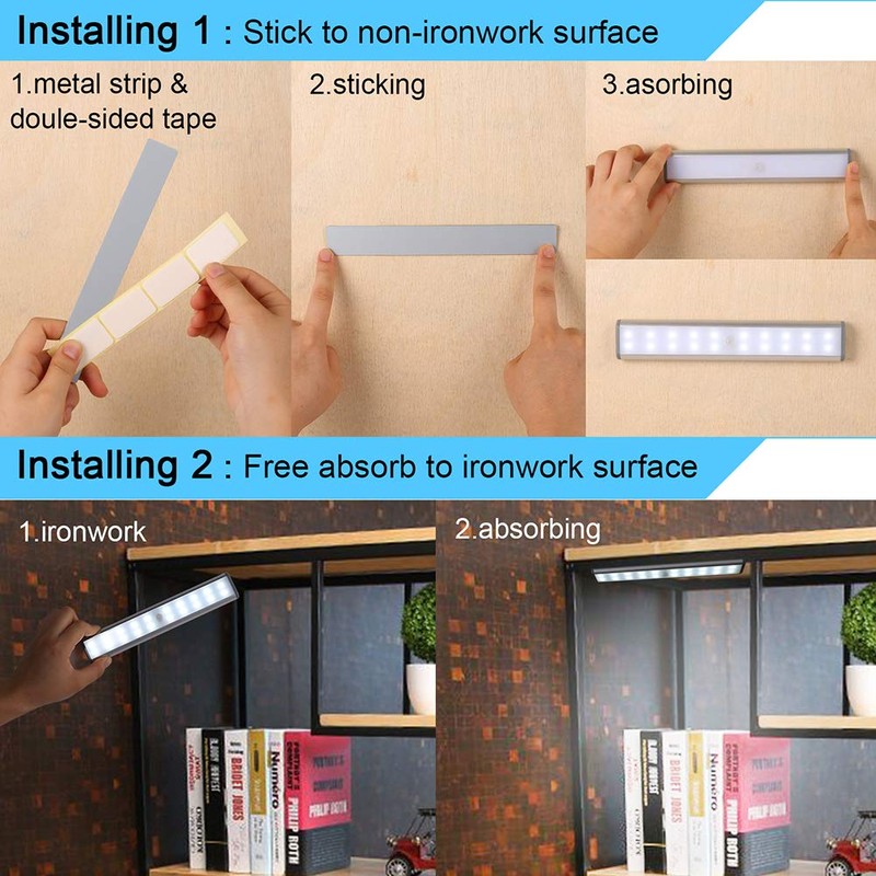 RXWLKJ Rechargeable Motion Sensor Led Lights Under Counter Closet Lighting
