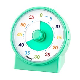 Wuyiway Visual Timer for Kids, 60-Minute Countdown Timer for Classroom Office Kitchen, Desk Timer Kids Time Management Tools with Silent Operation, Pomodoro Timer Colorful Pattern (Kid Green)