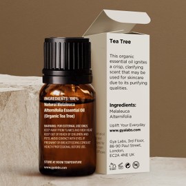 Gya Labs Australian Organic Tea Tree Oil for Skin - 100% Natural Therapeutic Tea Tree Oil Organic for Hair - Pure Tea Tree Oil for Face - Organic Tea Tree Essential Oil for Toenail & Scalp (10ml)