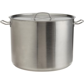 ExcelSteel Heavy Duty Stainless Steel Stock Pot with Lid, 35 quarts, Silver