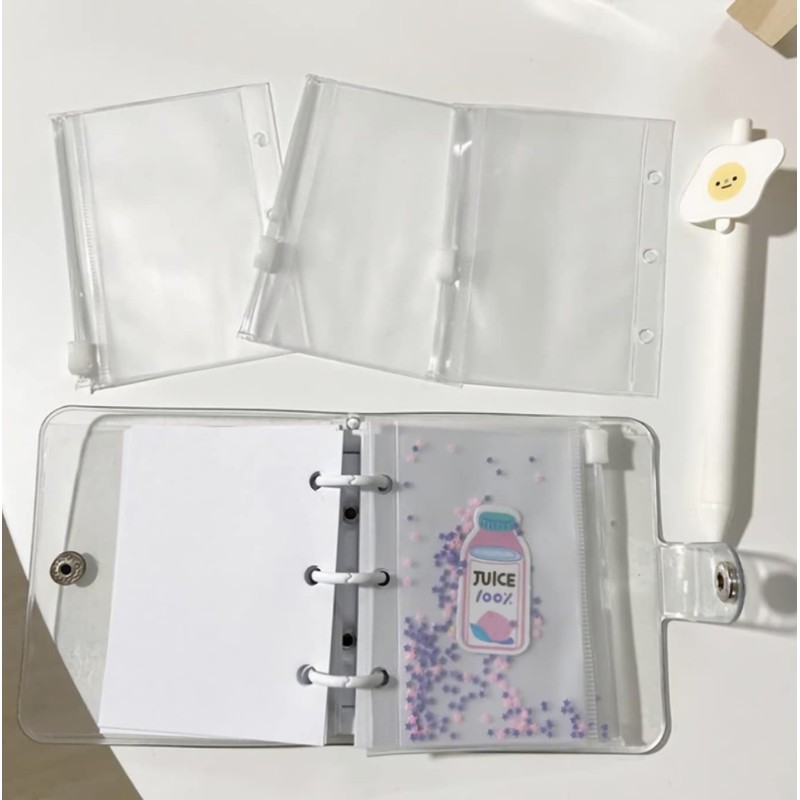 Donaly Mini Personal Notebook, 3 Hole Binder, Korean Notebook, Trading