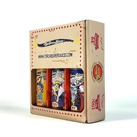Torchbearer Sauces Hot Sauce 3 Flavor Gift Set - Sultry #7, Habanero Evil, Garlic Habanero, 5 oz Bottles, Pack of 3