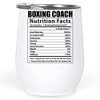 Lovesout Funny Boxing Coach Nutritional Facts Gifts Tumbler 12 Oz