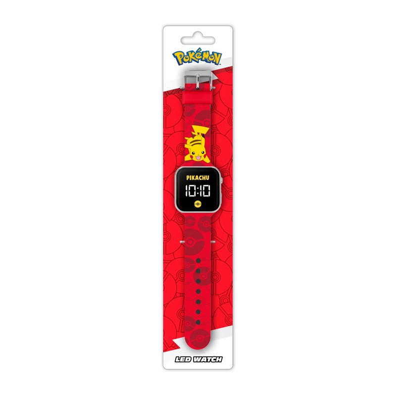 Accutime Pokémon Pikachu LED Red Strap Kids Watch POK4405