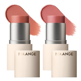MAANGE Multi-Use Blush Stick, All-in-One Cream Blush for Cheeks, Eyes & Lips Long-Wearing, Blendable Makeup Blush Stick, Creamy & Buildable (C101+R101)
