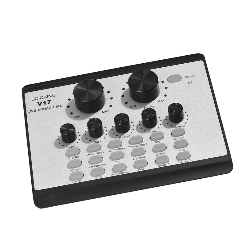 V17 Live Sound Card BT Mini Sound Mixer Multifunctional Voice