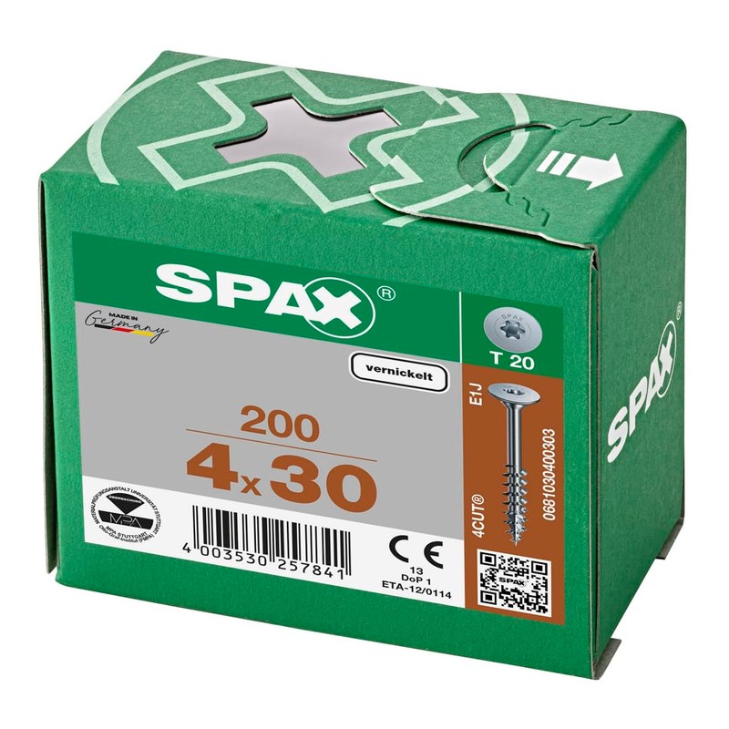 SPAX 681030400303 Flat Back Panel Head for Body, Partial Thread,