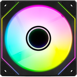 AeroCool Phantom M-3 Infinity Mirror ARGB Fan for PC Case, 120mm, PWM 500-1800 RPM, Hydraulic Bearing, Eight Shock-Absorbing Pads, Liquid and Air Cooler, Black