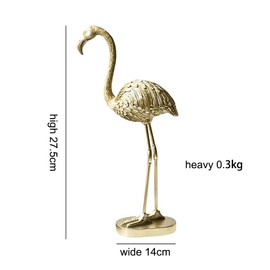 P Prettyia Luxury Gold Flamingo Decoration Figurines Home Decor Living Room Ornament Wedding Accessory Resin Craft Display - Multi, A