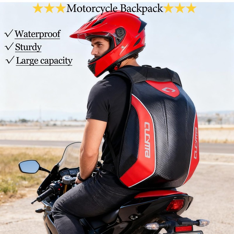 CUCYMA Motorcycle Backpack for Men Waterproof Backpack Large Capacity Lightweight