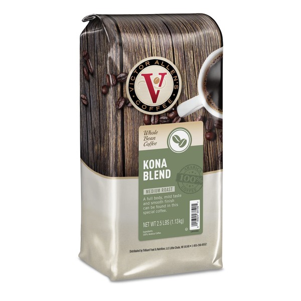 Victor Allen's Coffee Kona Blend, Medium Roast, Whole Bean Coffee, 2.5lb Bag