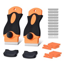 Zanch Zanch 2 Stck Ceranfeldschaber mit 20 Metall- & Kunststoffklingen, Multifunktional, Rckstandsfreie Reinigung, Glasschaber fr hartn?ckige Verschmutzungen auf Ceranfeld, Glas und anderen Oberfl?chen