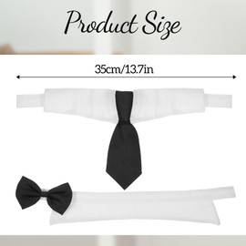 2 Pcs 13.7 inch Black Bow Tie Cat Collar, Pet Costume Adjustable Formal Cat Dogs Collar Tie, Cats Wedding Bowtie Wedding Dog Bowtie Ties for Cats Small Dog Puppy Birthday
