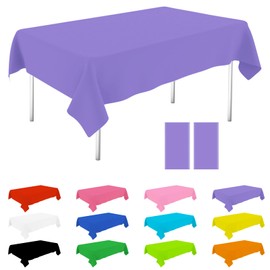 OLIVBIN 2 Pcs Purple Tablecloths 54 * 108 Inch Purple Table Cloths Rectangle Disposable Table for Parties Birthdays Restaurants Weddings,Picnics,Fits 6 to 8 Foot Rectangle Tables