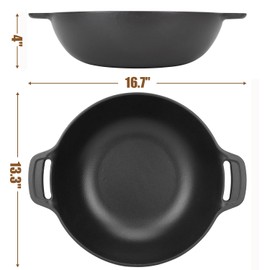 Outspark Cast Iron Grill Wok for Weber Gourmet BBQ System,Spirit I/II 200 300 SER,Genesis II E-310/LX S-440,Summit Series Cooking Grate,Outdoor Barbeque Accessories for Weber 7425