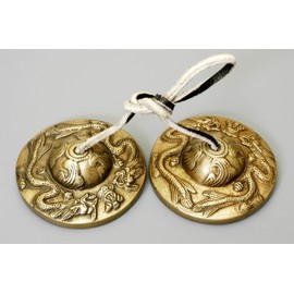 Song of India Brass Tibetan Cymbals Dragon