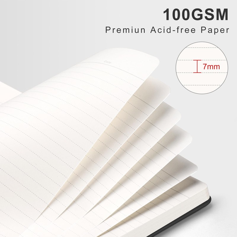 RETTACY Lined A4 Notebook Spiral-College Ruled Notebook,Large Hardcover Leather Journals