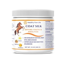 Healthy Paw Life Coat Silk Drying Paste & Poultice for Horses – Natural Relief for Wounds, Scratches, Sores & Sweet Itch – Enriched with Sulfur, Boswellia & Calendula – 10 oz