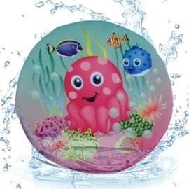 1x Octopus Design Splash Water Skimmer, Soft Catch Flying Disc, Beach Play Disc Toy, Outdoor Sports Foam Flying Disk Summer Floating Water Toys for Kids and Adults 18cm