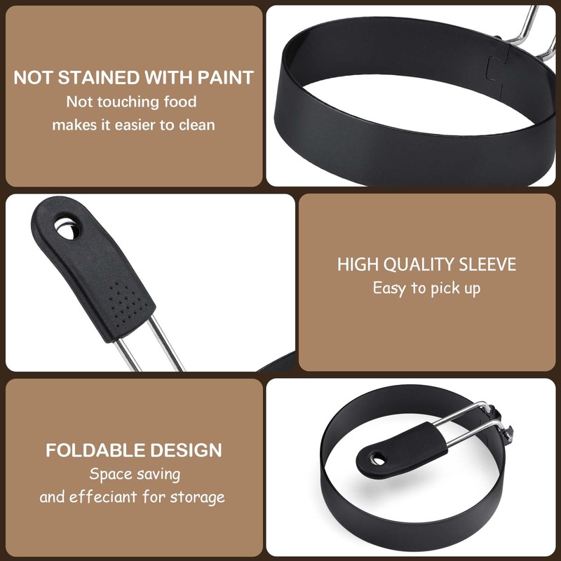 Egg Rings Stainless Steel 3.5 Inch for Omelette Round Omelette