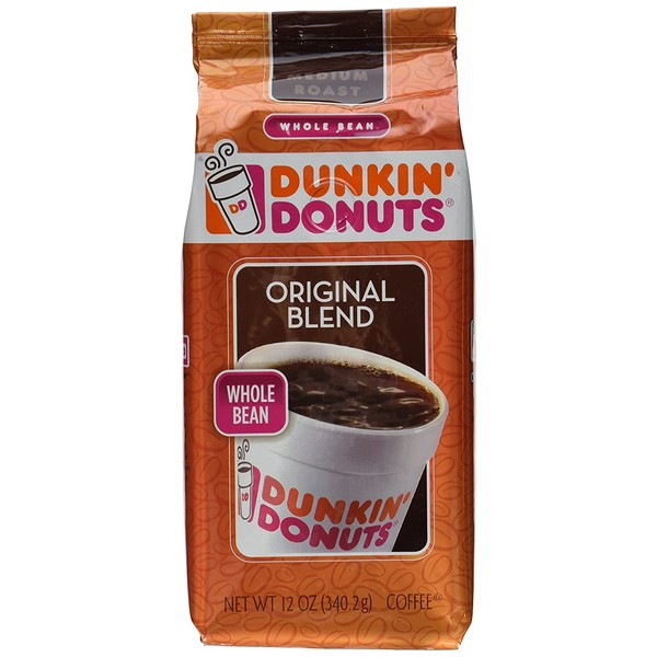 Dunkin' Donuts Original Blend Medium Roast Whole Bean Coffee 12