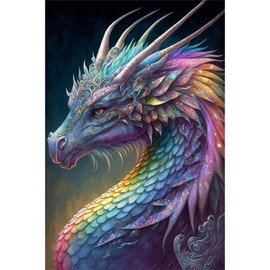 NAIMOER Dragon Diamond Painting Kits for Adults Children, 5D Diamond Painting Dragon Pictures Adults, Diamond Painting Animals Pictures Children Painting Set for Home Decor 30 x 40 cm