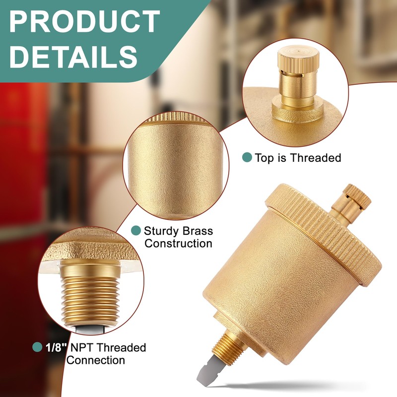Saillong 2 Pack 1/8 Inch Automatic Air Vent Valve, Automatic