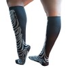 Xpandasox F15205-911 Womens Zebra-Solid Knee High Black Socks, Size 9-11