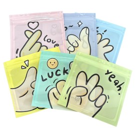 ADOSSY Zipper Bag Set, Zipper Bag, Divided Sacks, Small Items, Storage, Cute, Animals, Sachets, Gift, Wrapping, Organization, Hand Signs (60)