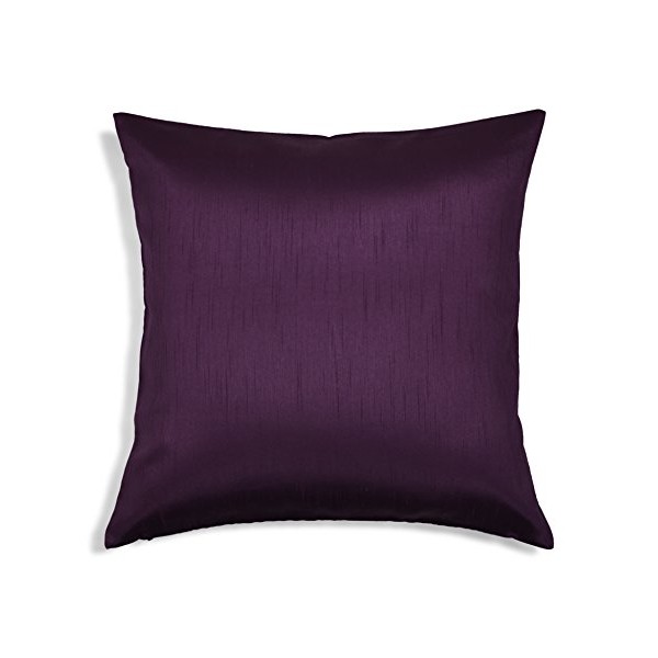 Aiking Home Solid Faux Silk Decorative Pillow Cover, Zipper Closure,