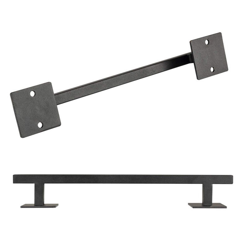 Homode 12 Inch Sliding Barn Door Handle, Matte Black Iron