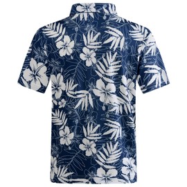 Mens Golf Shirt Moisture Wicking Dry Fit Mens Polo Shirts Dry Fit Performance Men's Golf Shirts Regular Fit Fashion Print Blue White